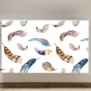 Magnetic Mat For Radiator, Feathers Printed Magnet, Blue, Orange Printed Radiator, Animal Heating Cover, Heat Cover, High Quality Print
