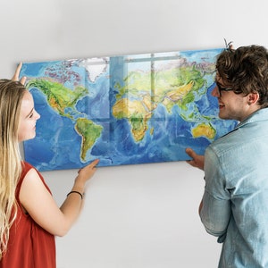 Tablero magnético con mapa del mundo, mapa de países visitados, lugares multicolores en los que ha estado, rastreador de viajes de lugares en los que ha estado, marcador de borrado en seco