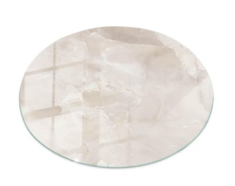 Creamy Glass Table Top, Marble Imitation Scandinavian-Style Glass Top, Protective Glass Top For Tables, Glass Table Top