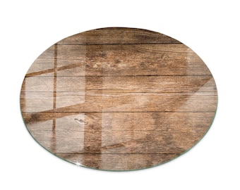 Braune Glastischplatte, Holzbretter Moderne Glastischplatte, Schutzglasplatte Für Tische, Minimalistische Glastischplatte