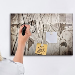 Tablero magnético con patrón de mapa del mundo, mapa de lugares visitados, lugares grises en los que ha estado, rastreador de viajes, rastreador de viajes, marcador + esponja