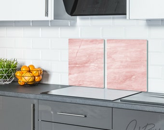 Rose modern marmer roze spatscherm, roségouden keukendecorpaneel, textuur antislip siliconen, gehard glas, afgeronde hoek, snijplank