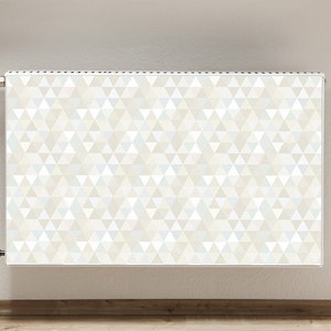 Magnetic Mat For Radiator, Triangle Pattern, Beige Masking Mat, White Radiator, Geometric Magnet Mat, Heat Cover, High Quality Print