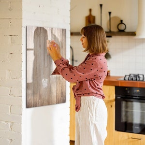 Bright Wood Boards Magnetic Board, Command Center, Brown Display Board, Command Center Nature Pattern, Dry Erase Marker