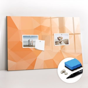 Triangle Magnetic Board, To Do List For Wall, Orange Message Board, Photo Wall Display Abstraction Pattern, Marker + Sponge