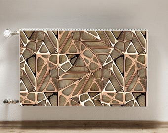 Magnetische mat voor radiator, gouden rooster, magnetische maskeermat, bruin bedrukte radiator, geometrische magneet, warmteafdekking, afdruk van hoge kwaliteit