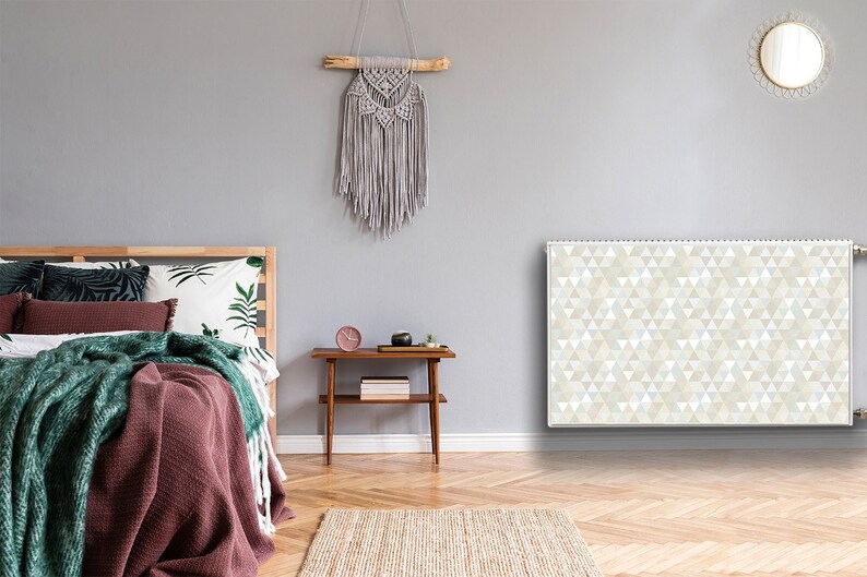 Magnetic Mat for Radiator, Triangle Pattern, Beige Masking Mat, White ...