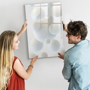 Tablero magnético con diseño abstracto de bolas, lista de tareas para la pared, tablero de mensajes blanco, patrón abstracto de centro de comando, marcador + esponja