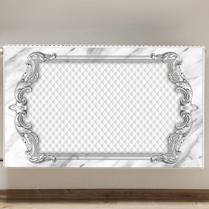 Magnetic Mat For Radiator, Quilted Pattern  For Home, Silver Magnetic  White Printed Magnet, Marble Magnet, Heat Cover, High Quality Print