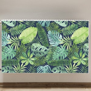 Magnetic Mat For Radiator, Egzotic Leaves Printed Magnet, Green Radiator Magnet, Blue  For Home, Tropical Printed Radiator, Home Decor