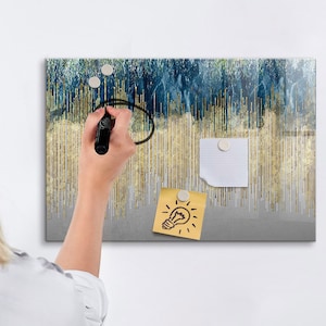 Decorative Pattern Magnetic Board, Photo Wall Display, Multicolour Memo Board, To Do List For Wall Abstraction Pattern, Marker + Sponge