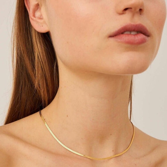 2mm Herringbone Chain Necklace 