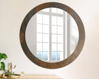 Metallic Rustic, Bronze, Mirror Print Frame, Decorative Mirror, Circle Mirror, Round Mirror, Handmade