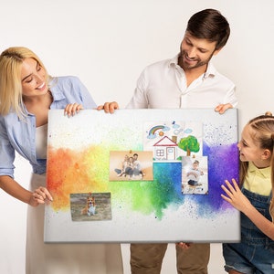 Arcoíris abstracto, tablero de notas XXL para estudiantes, patrón personalizado, tablero de corcho, tablero de estado de ánimo, chinchetas, arcoíris