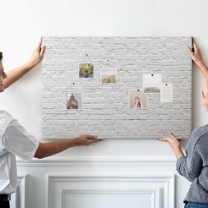 Brick Wall, XXL Cork Board, Student's Note Board, Pins included, Custom Pattern, Goal Board, White