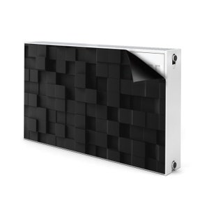 Black Cubes Heating Cover, Onyx Magnetic Printed Mat, Midnight Printed Radiator, Geometric Heating Cover, Magnet Decoration