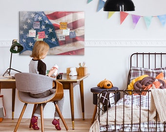 American flag Note Board, Magnetic Message Board, Multicolour Chore Board, Country Pattern