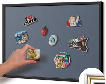 Black Color Frame Custom Magnet Board - Cool Gray, Gray Bulletin Board, Magnetic Board, Souvenir Display