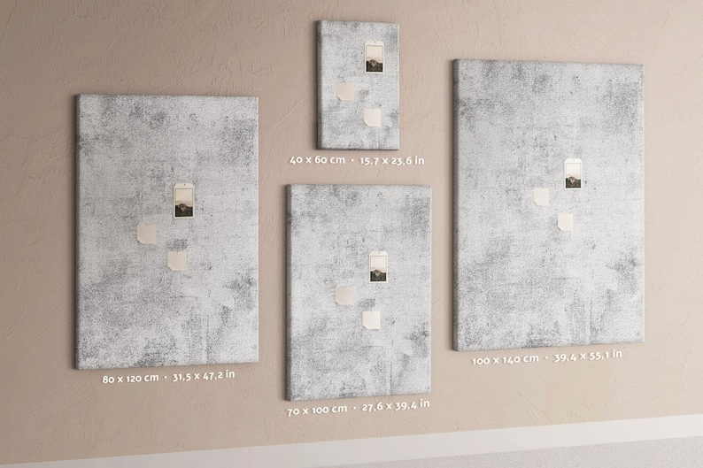 Concrete wall, XXL Cork Board, Student's Notes Board, Push Pins, Custom Pattern, Photo Wall Display, Gray imagem 7