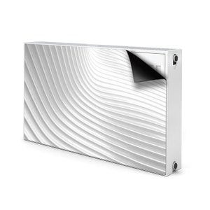 Abstract Lines Heating Cover, Silver Printed Radiator Cover, White Magnet Mat, Modern Radiator Cover For Home, Idea Gift