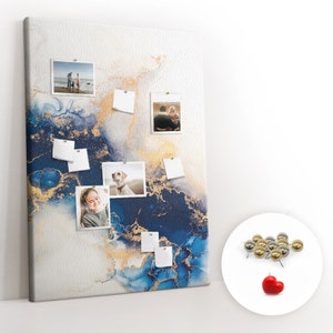 Marble abstract, Bulletin Board, XXL Student&#39;s Notes Board, Multicolour, Cork board, Push Pins, Personalized Pattern