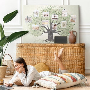 Symbolic Tree, Green, Student&#39;s Note Board, Custom Pattern, Pins included, XXL Cork Board, Goal Board