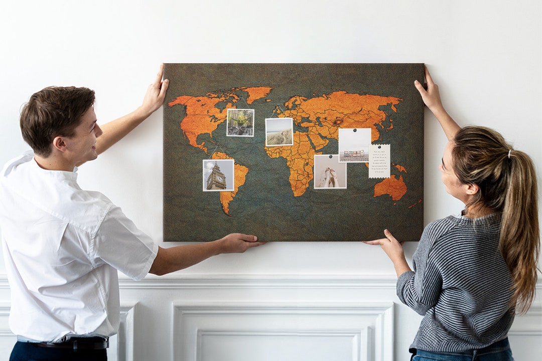 World Map, Large Cork Board, Student's Note Board, Travel Tracker ...