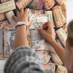 Wine Corks, Brown, XXL Student&#39;s Note Board, Personalized Pattern, Push Pins, Cork board, Bulletin Board