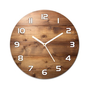 Wood Industrial Wall Clock, Brown Home Office Decoration, Beige Gift ...