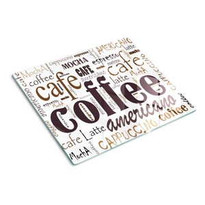 Coffee Pattern Chopping Board, Brown Glass Cutting Board, Large Chopping Board, Kitchen Decor