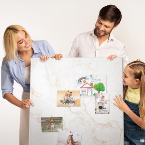 Decorativ marble, Bulletin Board, XXL Student&#39;s Notes Board, White, Cork board, Pins included, Personalized Pattern