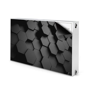 Hexagons Printed Magnet, Onyx Printed Radiator Cover, Black Magnet Mat, Geometric Radiator Cover For Home, Housewarming Gift