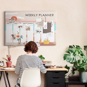 Weekly Planner, Timetable, Pinboard, Multicolor,  Pins Included, Student&#39;s Note Board, Goal Organizer