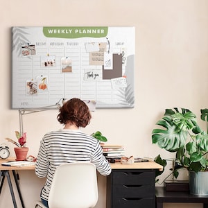 Weekly Schedule, Goal Board, Student's Note Board, White, XXL Cork Board, Push Pins, Custom Pattern