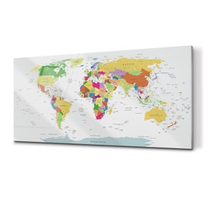 World Map Backsplash, Colorfull Splashback For Kitchem, Yellow Waterproof Panel, Chart Tempered Glass Wall Protection, Idea Gift
