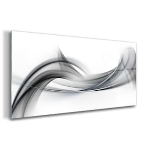Modern Art Glass Wall Art, Gray Print On Tempered Glass, White Printing, Abstract Wall Decor, Glassware, Birthday Gift, High Quality