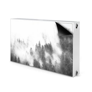 Foggy Forest Heating Cover, Gray Decorative Cover For Radiator, White Radiator Cover For Home, Nature Printed Magnet, Idea Gift