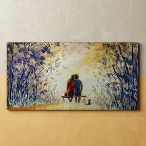 Romantic Moment Canvas, Beige Modern Patterns, Blue Bestsellers Motive, Nature Textured Print, Home Decor