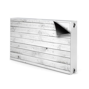 Wooden Wall Heating Cover, Gray Printed Radiator Cover, Black Magnet Mat, Plank Radiator Cover For Home, Magnet Decoration