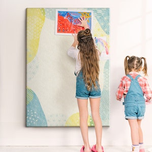 Ornamental frame, XXL Cork Board, Student&#39;s Notes Board, Pins included, Custom Pattern, Photo Wall Display, Multicolour