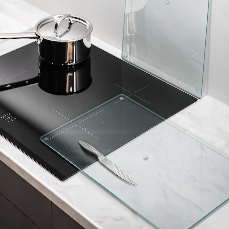 Transparent Glass Chopping Board, Counter Protection, See-through Tempered Glass Cutting Board, Clear Cooking Accessories image 4