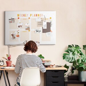 Weekly Planner, Student's Note Board, Pin Board, White, Timetable, Push Pins, Goal Organizer
