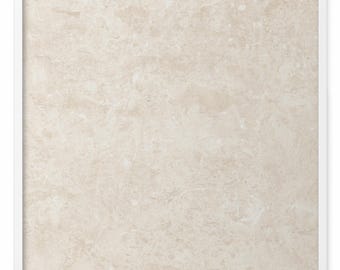 May include: A framed print featuring a beige marble pattern. The marble has a natural, textured appearance with subtle variations in color and veining. The frame is white, providing a clean border around the artwork.
