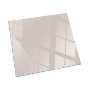 Extensión rectangular para hogar en color rosa pálido, decoración para chimenea en beige, placa de vidrio para hogar de estufa, placa de suelo minimalista para chimenea
