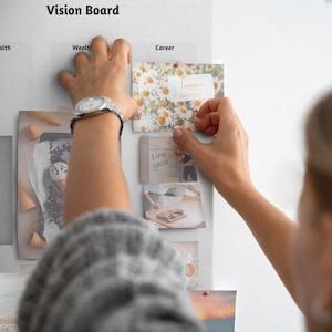 Vision board, White, Student's Notes Board, Custom Pattern, Pins included, XXL Cork Board, Memo Board