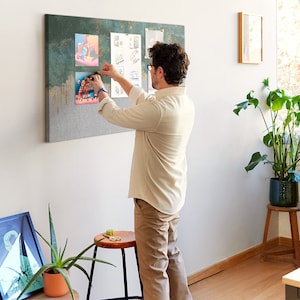 Patrón decorativo, tablero de inspiración, tablero de notas XXL para estudiantes, multicolor, tablero de corcho, alfileres incluidos, patrón personalizado