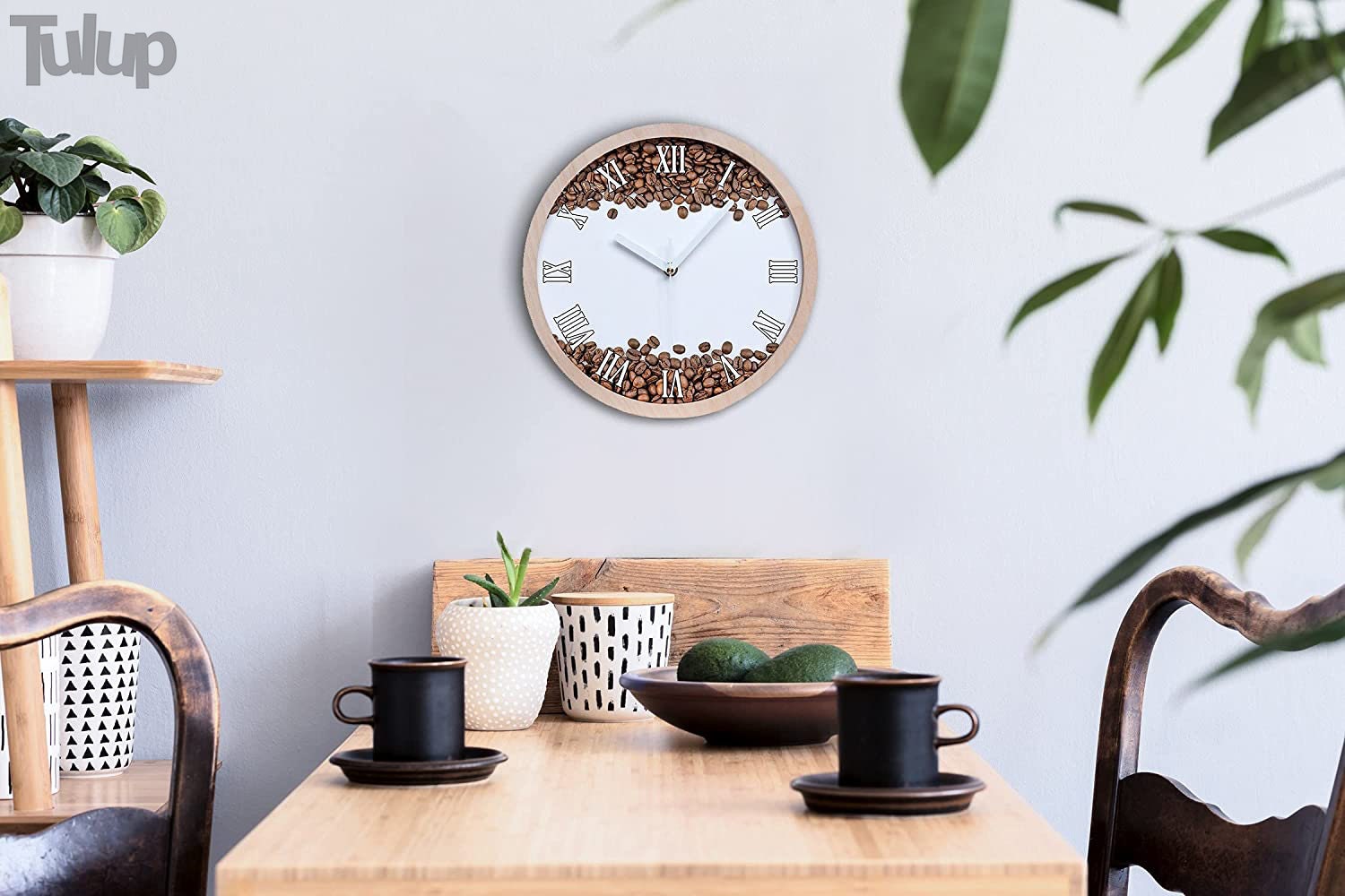 Aromatic Coffee Beans Wall Clock Brown Wooden Wall Print | Etsy