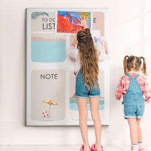 Summer notes, Bulletin Board, XXL Student&#39;s Notes Board, Pink, Cork board, Pins included, Personalized Pattern
