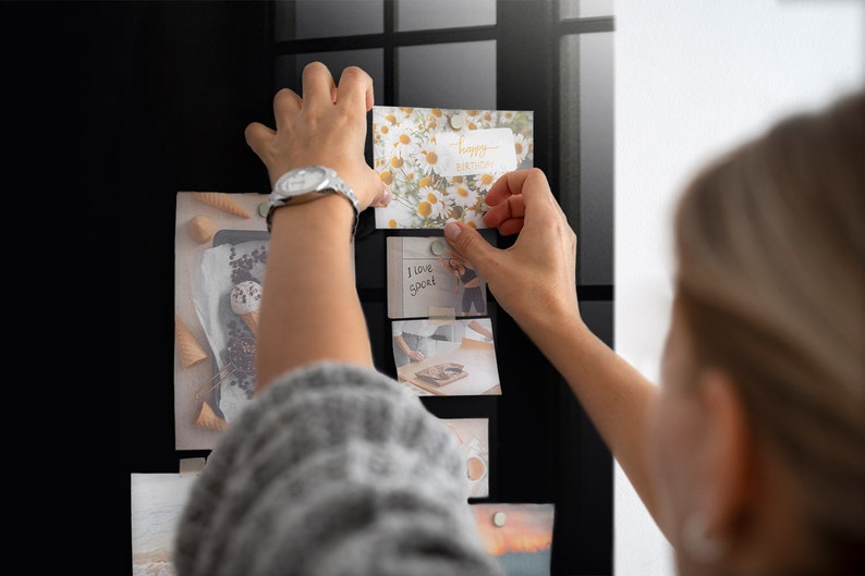 Black Glass Command Center, Black Color, Kids Magnetic Board, Message Board, Memo Board image 5