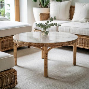 Durable Tempered Glass Tabletop, Marble Imitation Glass Table Top, White Round Glass Table Cover, Glass Table Top